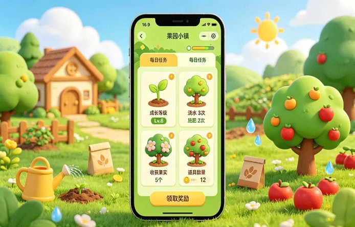 果园小镇新玩法上线,种树收果实,每日任务还能领成长道具