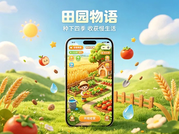 田园物语新项目上线，种植收获加每日任务，慢慢打造自己的小农场