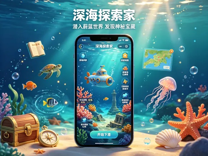 深海探索家新项目上线，探索海洋世界，收集生物图鉴解锁新区域