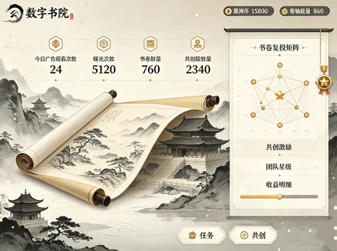 墨渊9月3日上线,卷轴玩法搭配广告曝光机制