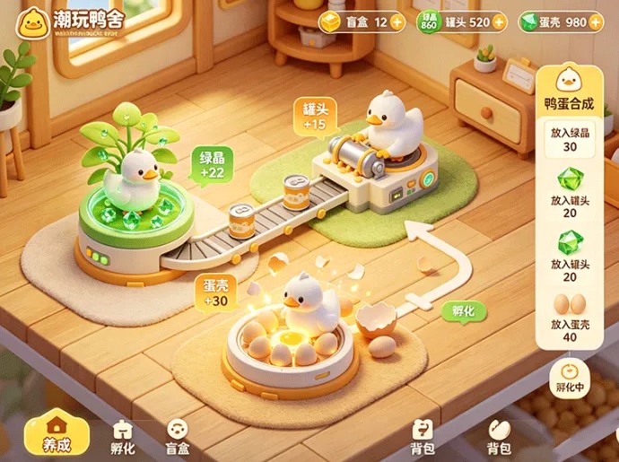 《玩购鸭》怪兽潮玩盲盒玩法,三种鸭子带来不同养成路线