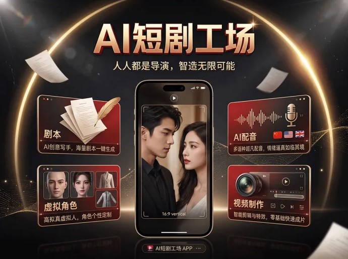 AI短剧工场新项目开放，短剧内容创作模式上线，手机电脑都能操作