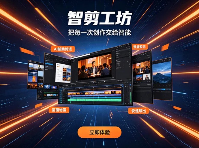 《智剪工坊》首发内测上线：一键图文成片创作神器，新人领VIP算力包