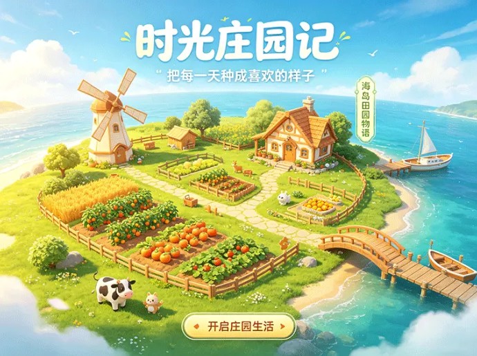 《时光庄园记》首码测试正式开启：绿色零氪模拟经营，新人入驻领专属丰收礼包