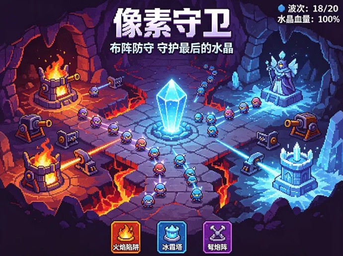 像素守卫军公测震撼开启：随机肉鸽元素融合策略防线，建号即送限定传奇魔导炮