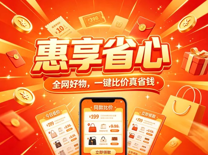 惠享省心内测全面开启：大额优惠券智能搜，新用户即领首单免单补贴