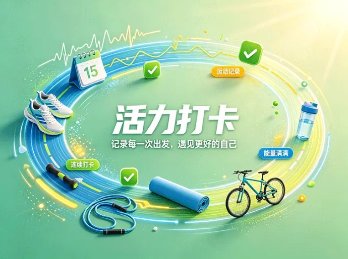 活力打卡新平台上线，运动记录加每日挑战，健康生活玩法集中开放