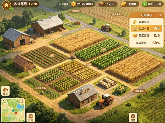 丰收计划新项目开放,农场经营加订单玩法,种植采集多线成长