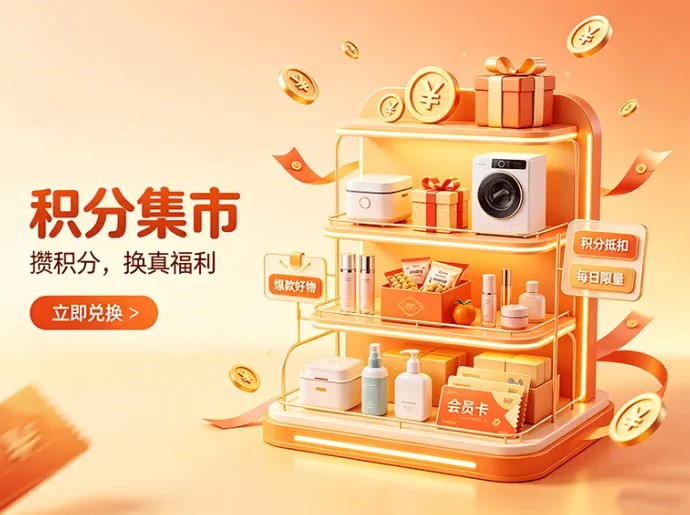 积分集市新平台开放，消费积分加商品兑换，多种日常玩法同步上线