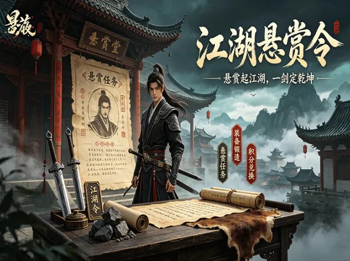 ​江湖悬赏令新项目开放，接悬赏打材料，装备回收换积分再冲高级地图