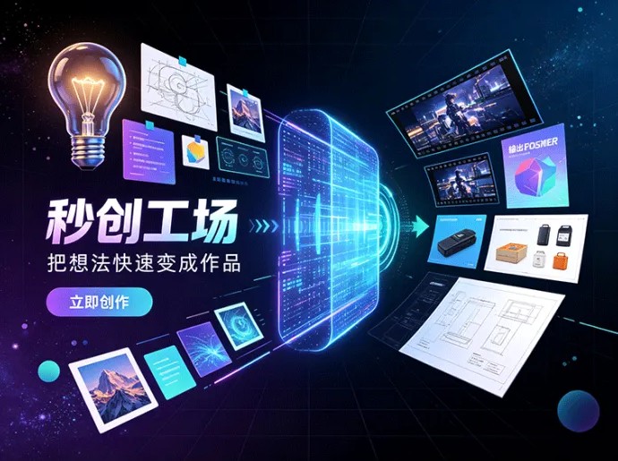秒创工场，AI做视频加素材任务，创作者积分可换工具额度