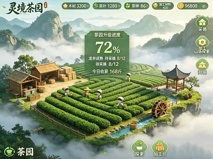 灵境茶园上线,种茶采茶还能解锁隐藏山场