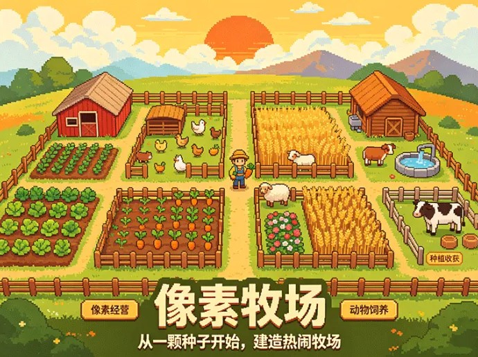 像素牧场开放测试，养宠经营加资源兑换玩法