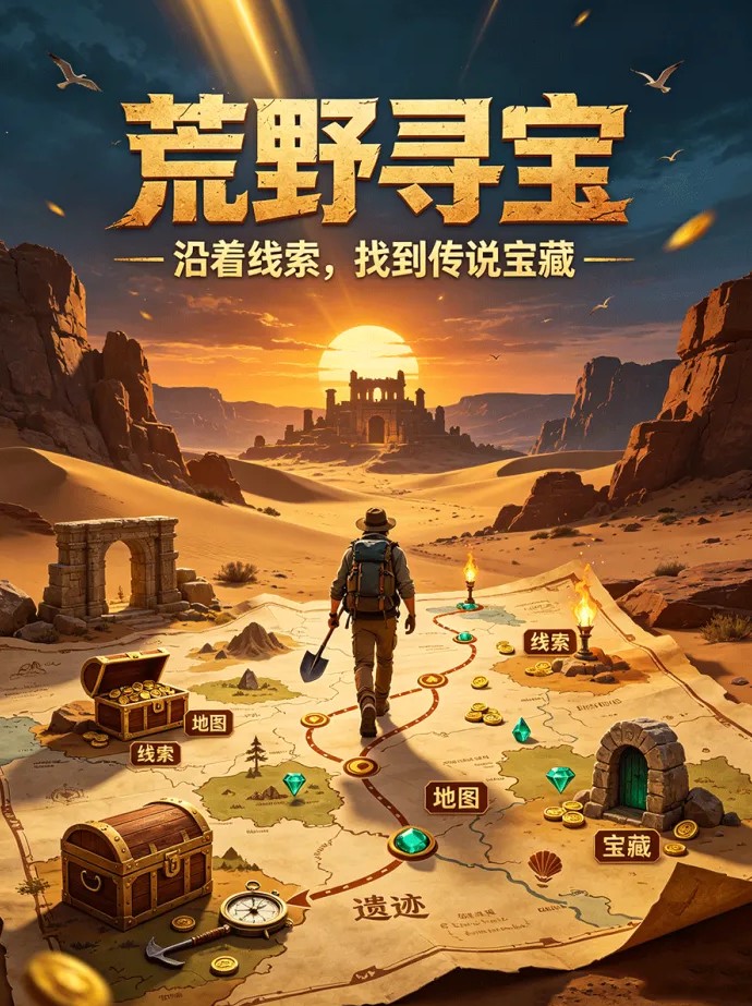 荒野寻宝探索模式来了，不同路线对应不同宝藏奖励