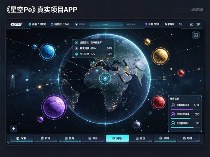 星空Pe全新星际题材项目,探索星空开启资源成长玩法