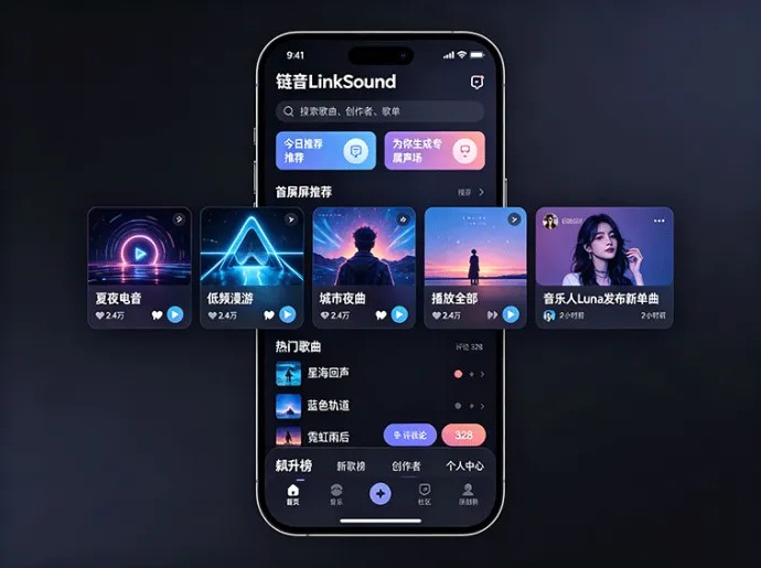 《链音LinkSound》音乐社交新项目,把音乐内容与互动玩法结合起来