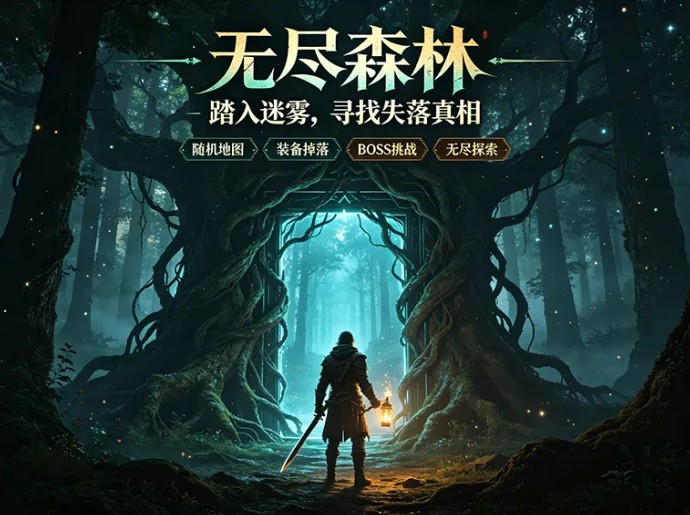 无尽森林开启森林冒险，探索未知区域收集资源