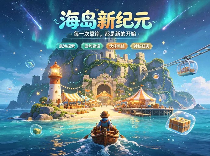 海岛新纪元探索新玩法，建设自己的专属岛屿
