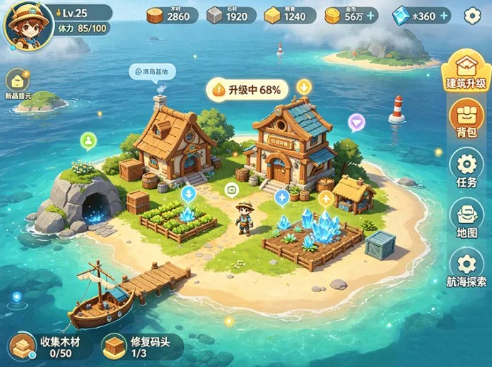 海岛新纪元探索新玩法,建设自己的专属岛屿