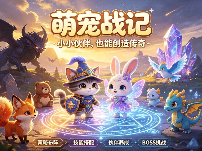 ​萌宠战记萌宠冒险新玩法，收集伙伴一起闯荡奇幻世界