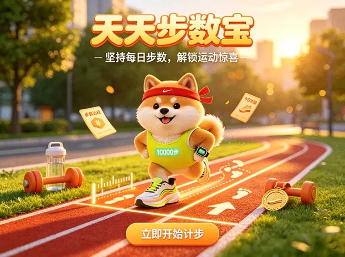 天天步数宝，国民健康轻游首码，日常健步零门槛达标，活力图鉴自由流通抢占开荒新风口