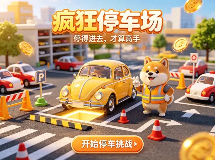 疯狂停车场解压益智首发内测，挪车闯关零门槛上手，酷炫名车图鉴自由互通领跑开荒榜