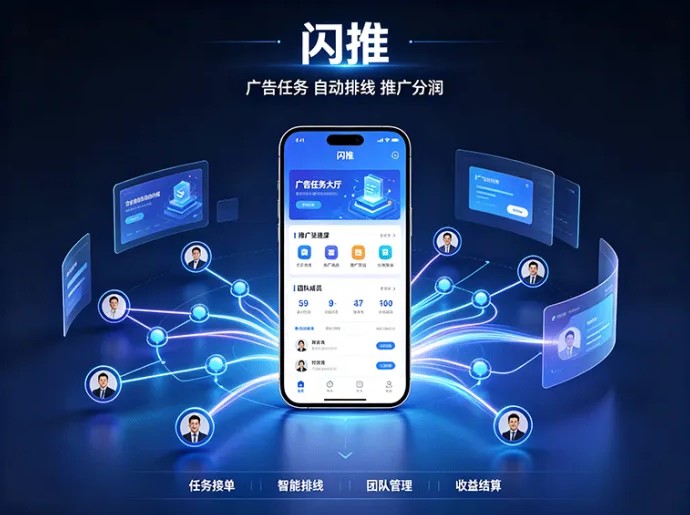 闪推广告任务开启新玩法,排线功能和推广分润一起上线