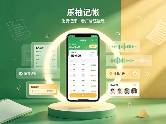 乐柚记账新玩法上线，看广告免费记账，语音截图都能用