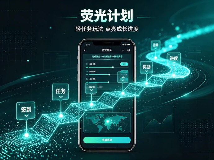 荧光计划开启轻任务玩法,点亮专属进度慢慢解锁更多内容