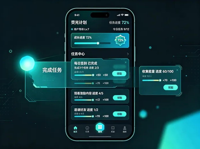 荧光计划开启轻任务玩法,点亮专属进度慢慢解锁更多内容