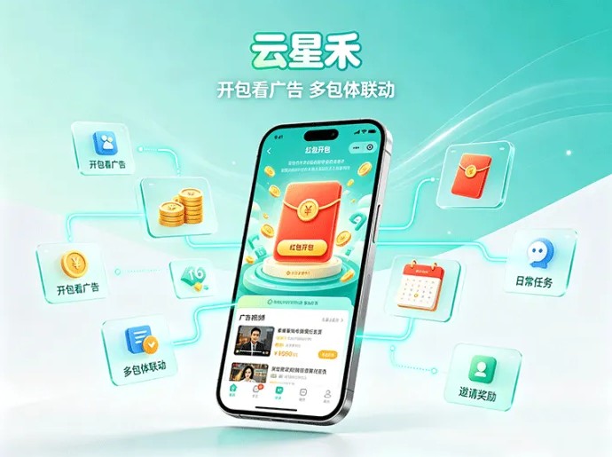 ​云星禾广告任务玩法更新，多包体联动一起做，日常操作更集中
