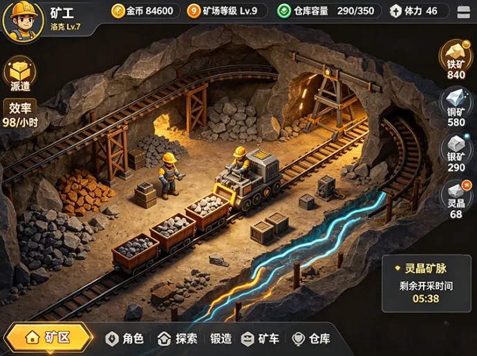 灵境矿场首发开启,从矿脉探索到装备解锁,矿区建设一步步展开