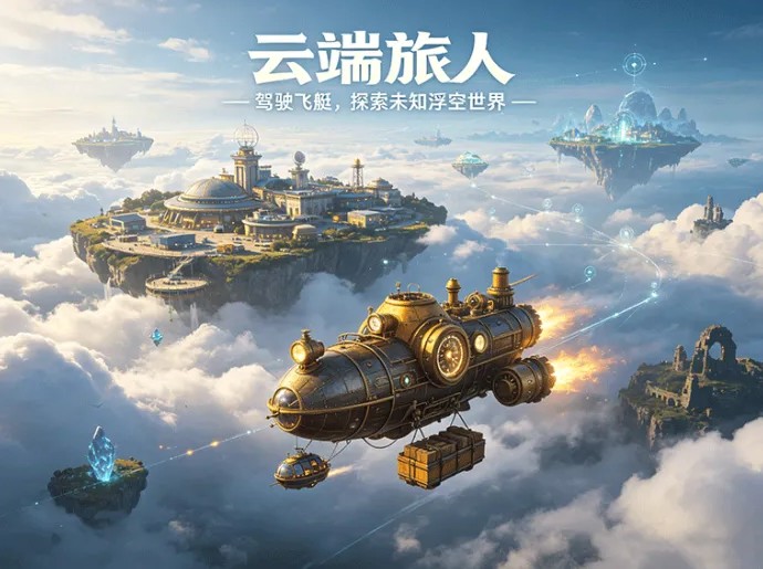 浮空群岛等你探索,云端旅人首码开启,资源收集与基地建设同步进行