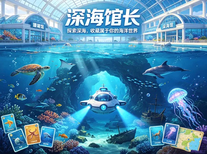 潜艇深入海底寻找稀有物种，深海馆长首码开启收集玩法