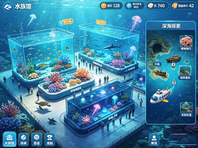 潜艇深入海底寻找稀有物种,深海馆长首码开启收集玩法