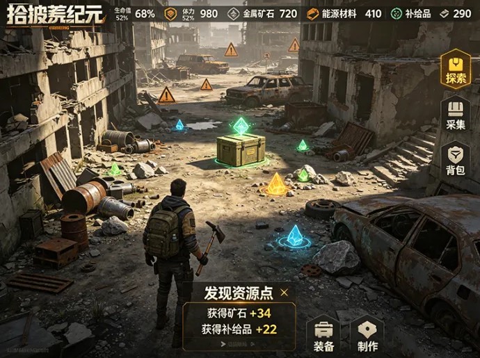 从拾荒到建立据点,拾荒纪元开启资源收集与装备打造玩法