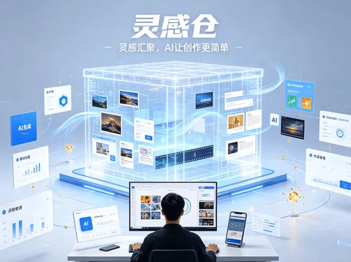 ​灵感仓开启AI创作玩法，素材获取与内容生产一站式展开