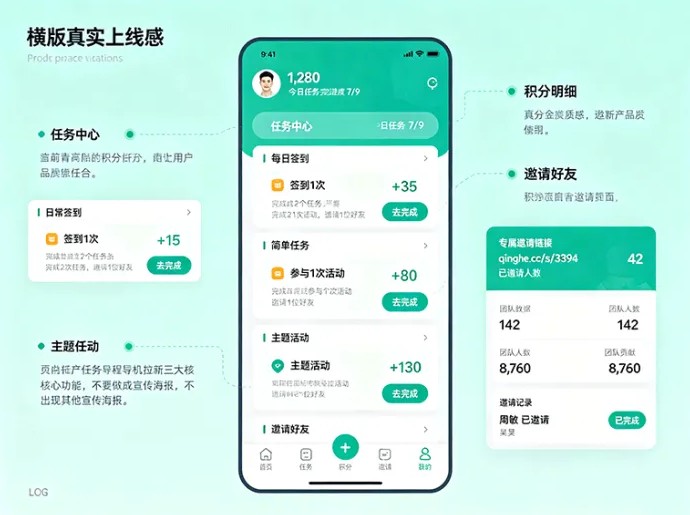 青禾计划上线,任务积分与好友邀请玩法同步开启