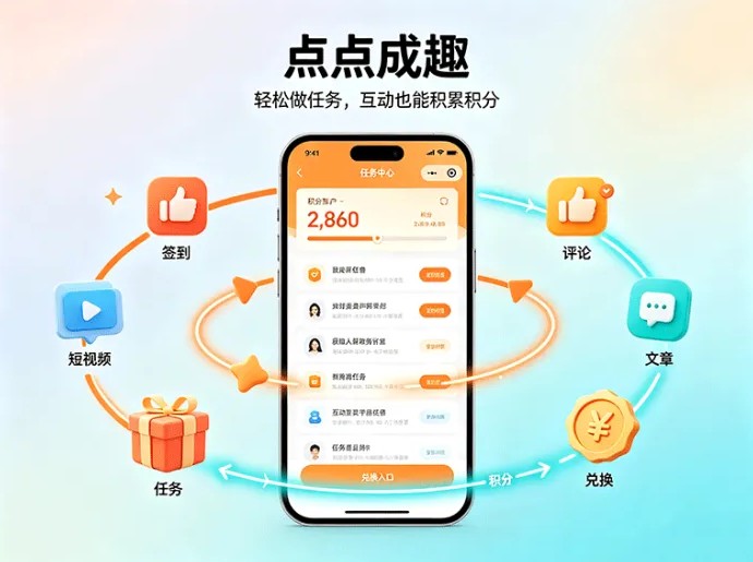初探点点成趣！一边完成任务积累积分，一边畅玩各类互动内容