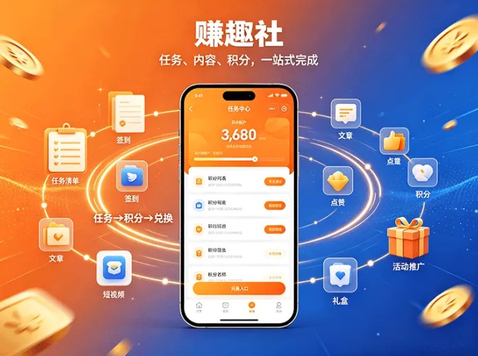 解锁积分新路径！赚趣社打通任务与内容，多种玩法顺势展开