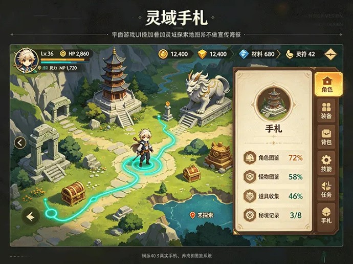 灵域冒险由此启程!灵域手札边走边收集,慢慢打磨专属角色