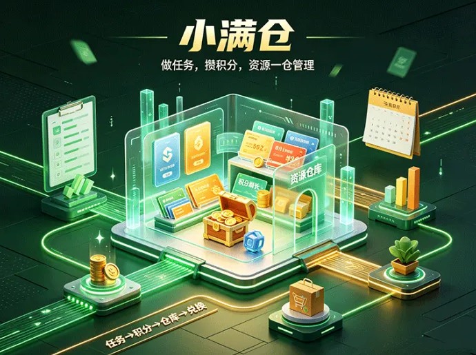 以任务收获积分!小满仓全新登场,资源收集兑换一气呵成