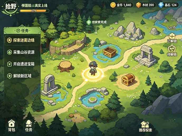任务前行,自在寻踪!拾野开启轻游戏成长新玩法,内容再升级