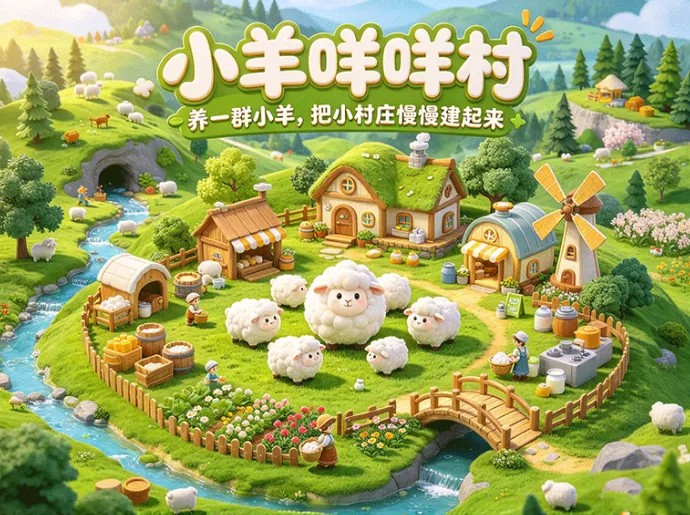 小羊咩咩村｜开启田园牧场时光，养羊繁育，扩建村庄丰富牧场风貌