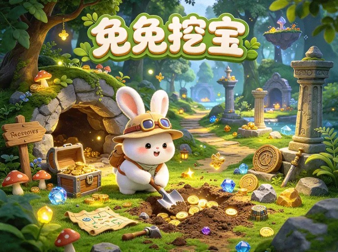 兔兔挖宝新奇玩法!开启寻宝探索,在冒险之中陪伴兔兔慢慢养成