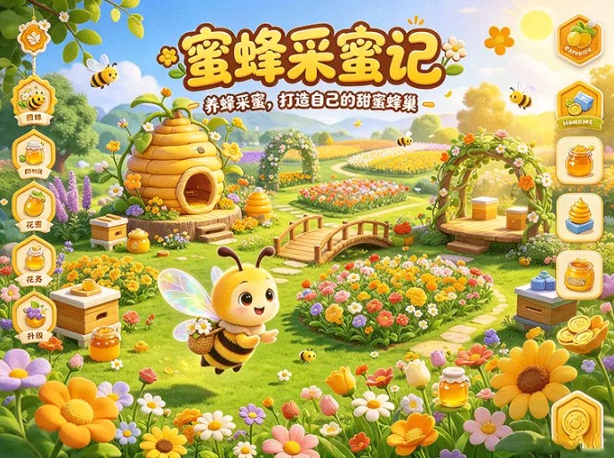 玩转甜蜜养成，蜜蜂采蜜记采蜜养蜂协同发展，持续收集资源