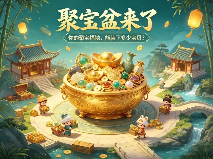 聚宝盆更新别错过！一边收集宝物一边经营福地，后续还有新玩法