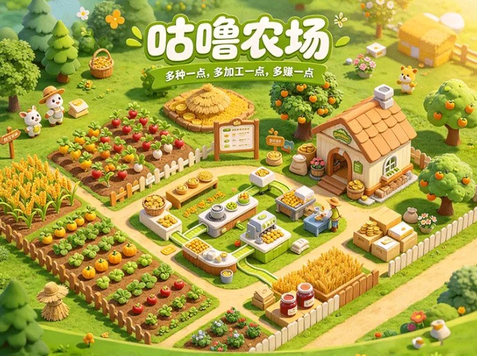 咕噜农场新手攻略：地里产出的作物先别卖！加工之后如何接取订单？