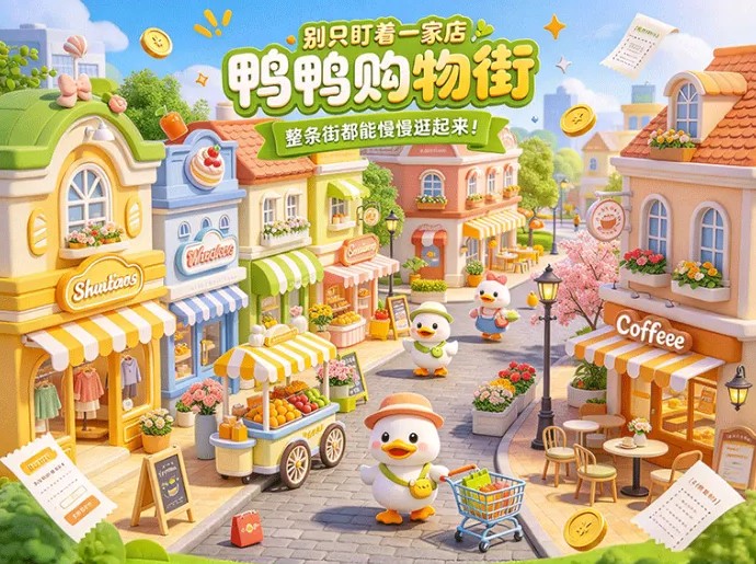 鸭鸭购物街新手攻略：别只盯着一家店，如何盘活整条购物商业街？