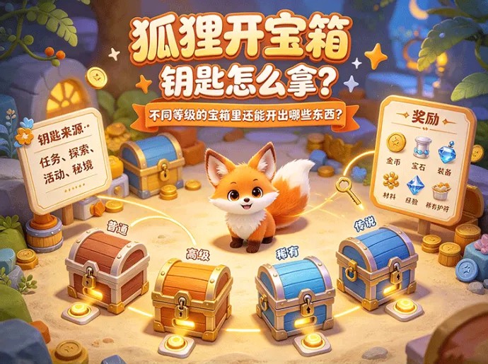 狐狸开宝箱钥匙怎么拿?不同等级的宝箱,究竟可以开出哪些东西?